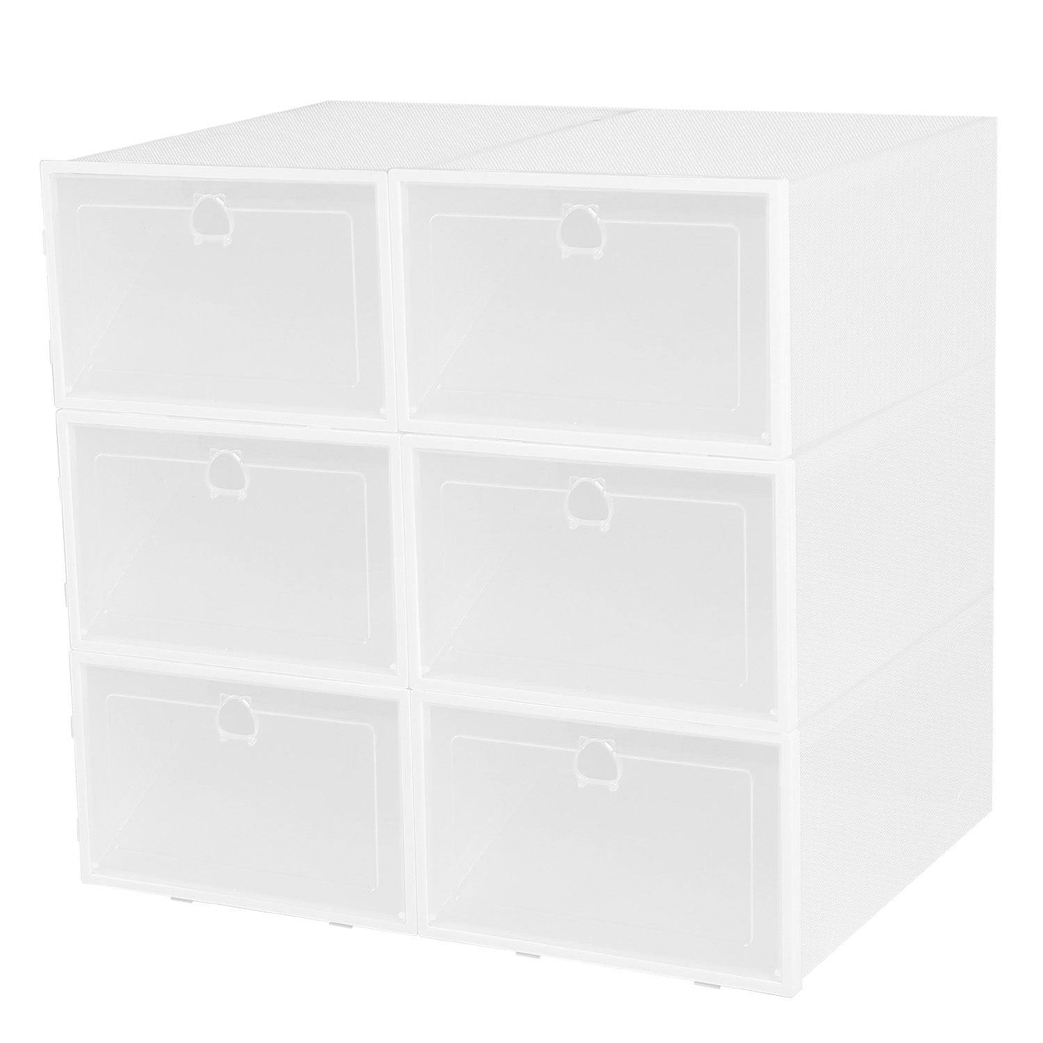 6Pcs Stackable Collapsible Shoe Storage Boxes