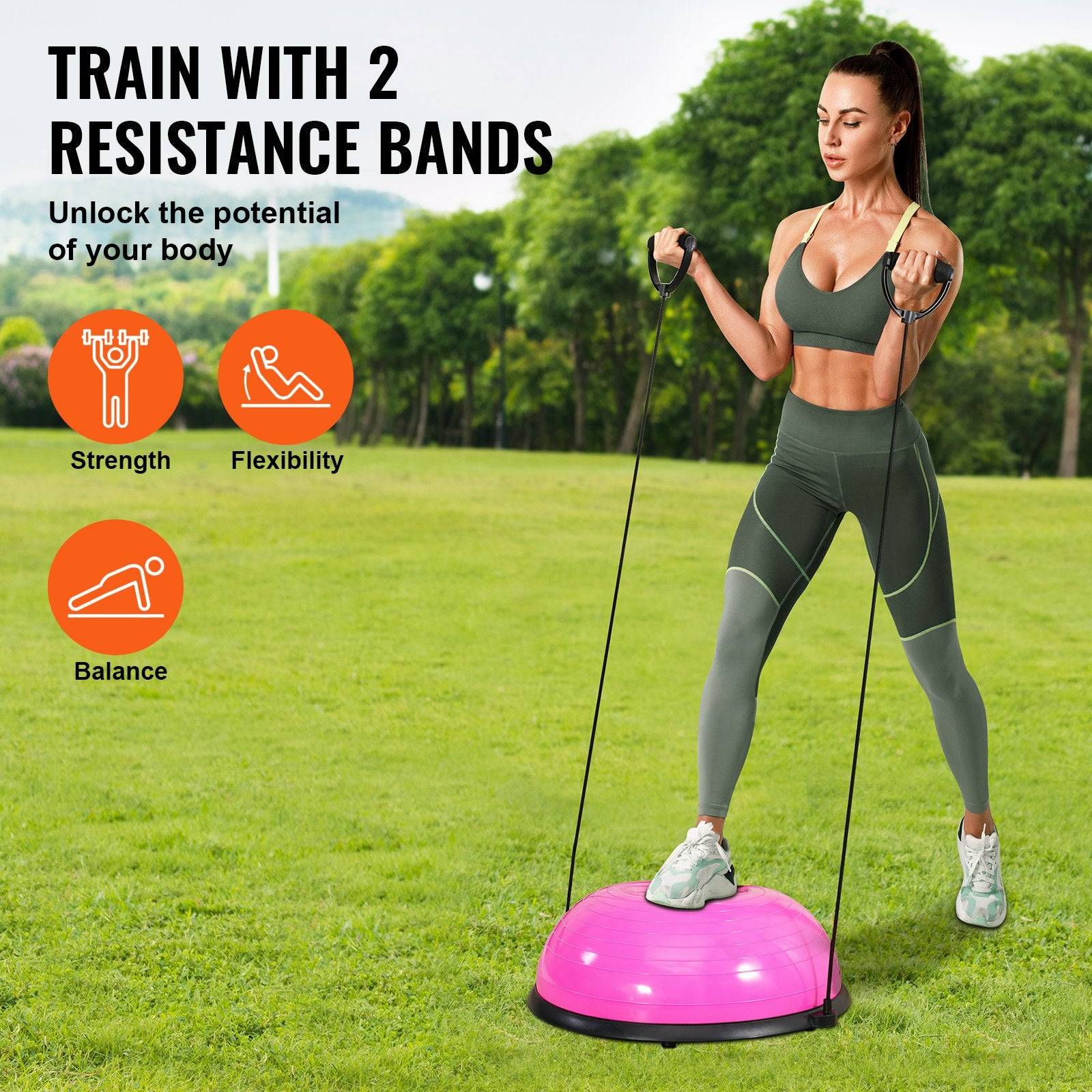 23 Inch Half Balance Exercise Ball Trainer for Workouts