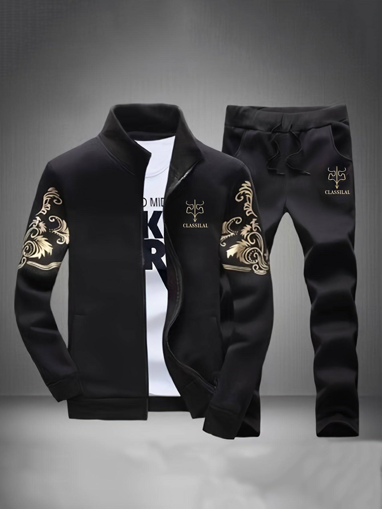 Men’s Zipper Cardigan Sports Set – Lightweight Athletic Tracksuit for Spring & Autumn – Casual Two-Piece Outfit