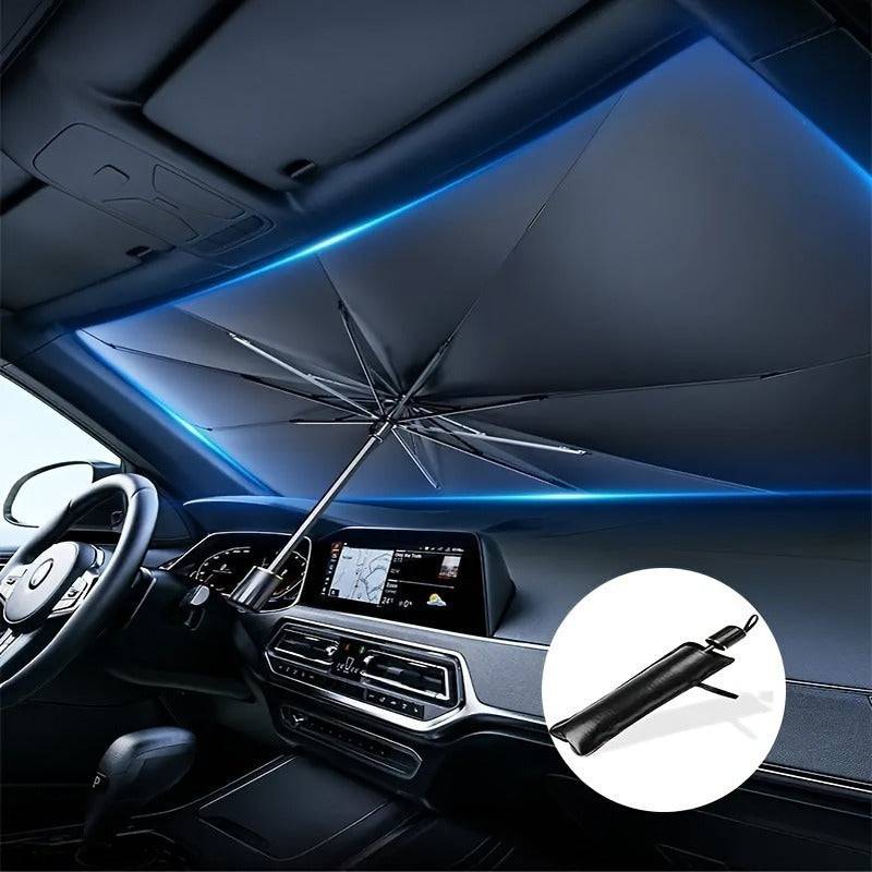 Portable Car Sunshade Umbrella Front Windshield Sun Protection & Heat Insulation with Storage Bag for Cars and RVs