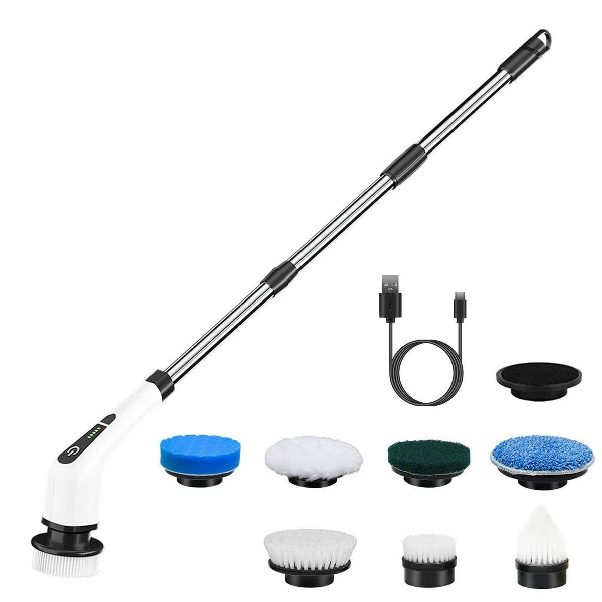 Cordless Electric Spin Scrubber With Extension Arm Kit