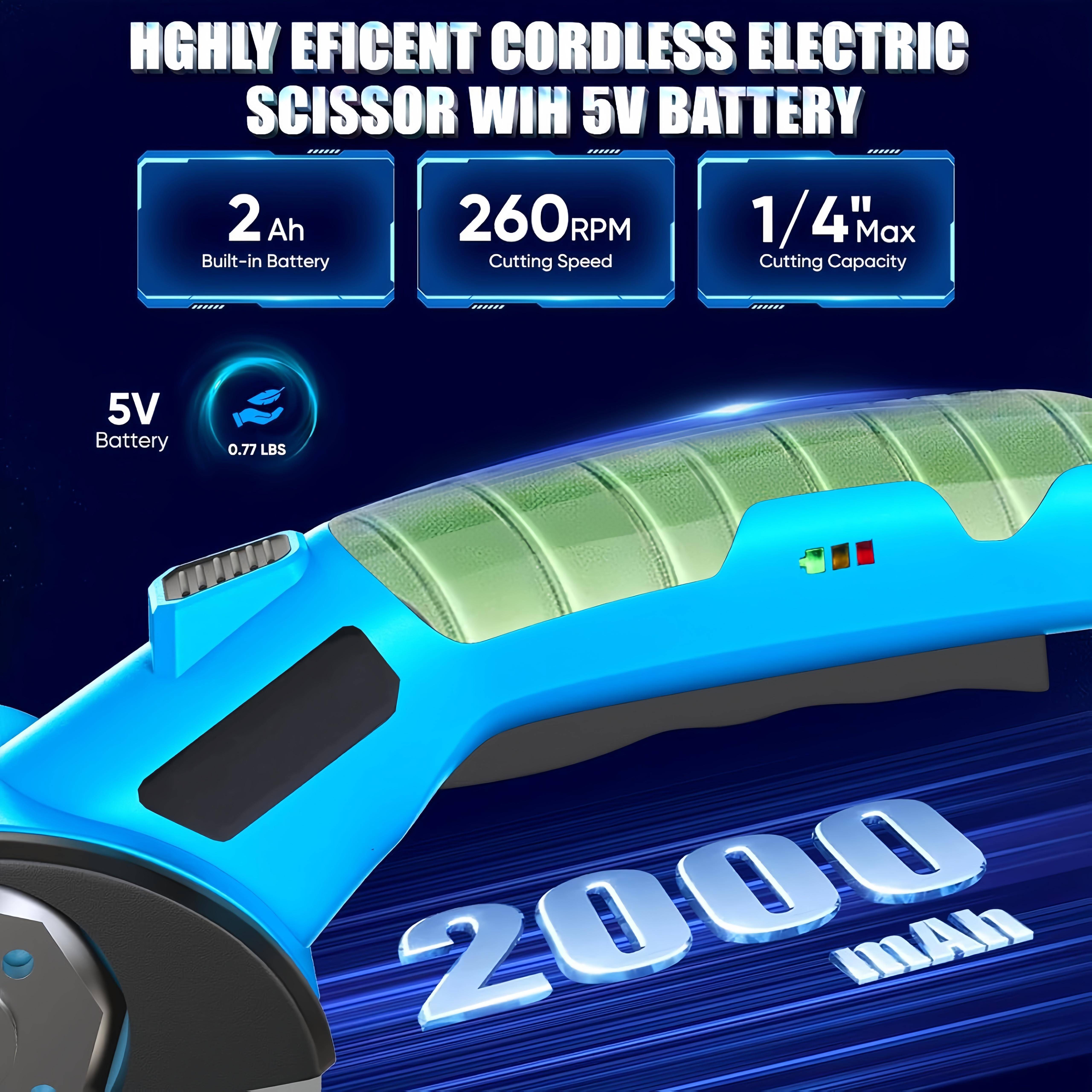 USB Rechargeable Electric Scissors with Safety Lock