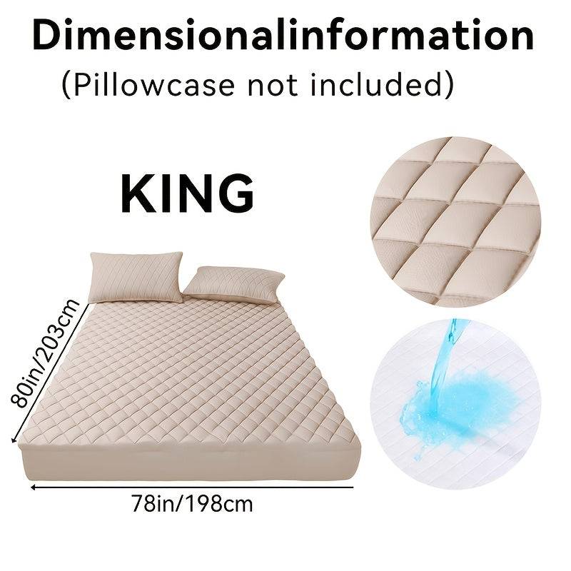 Waterproof Quilted Mattress Cover – Soft Dustproof Bedding Protector for Home, Guest Room & Hotel
