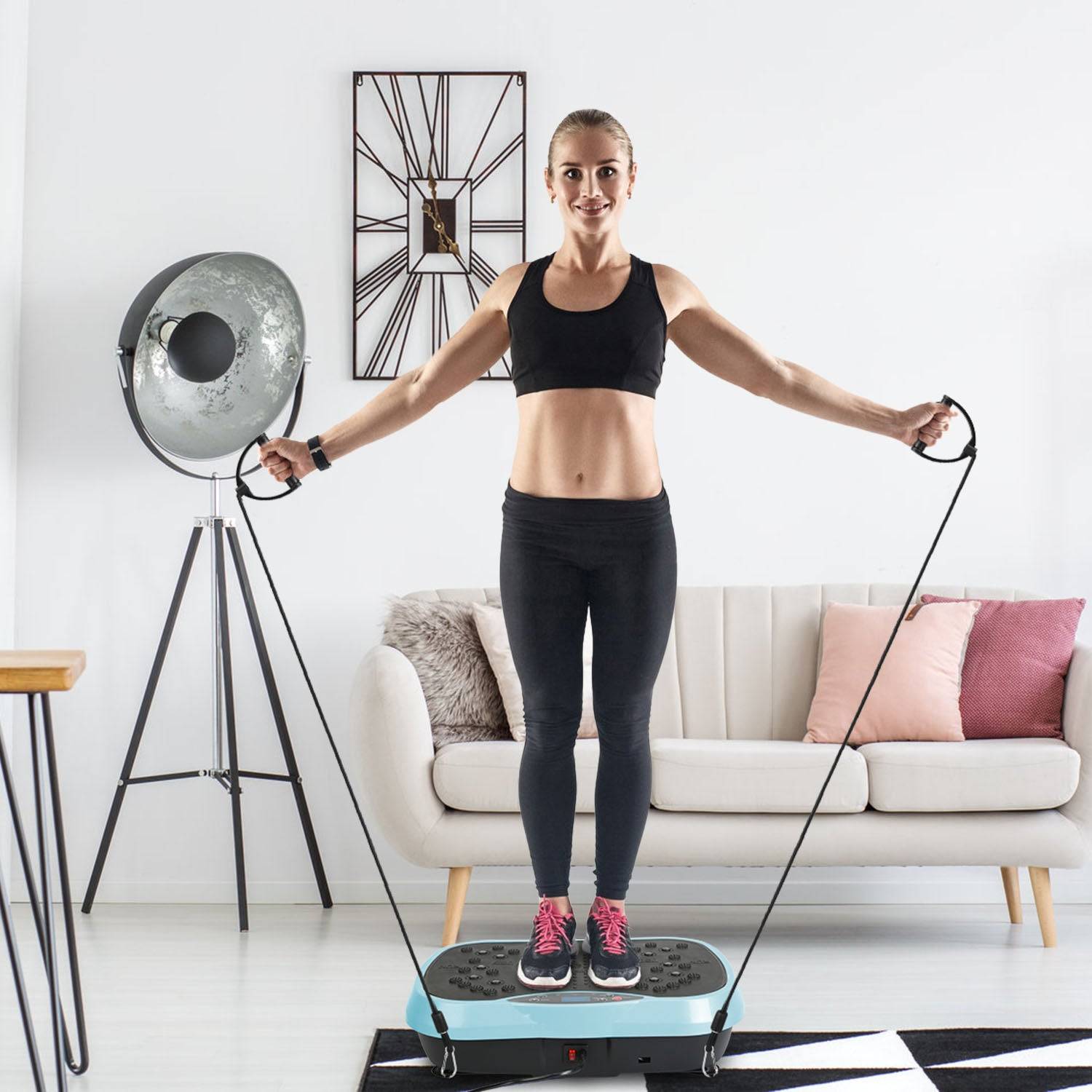 Whole Body Vibration Plate Exercise Machine With Bands