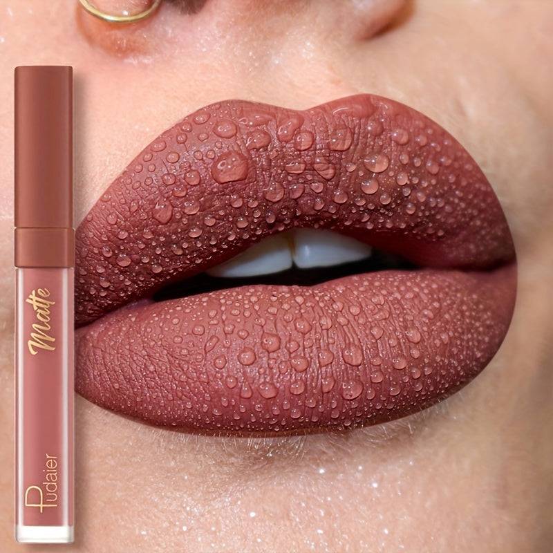 3-Pack Lip Glaze Set Long-Lasting Velvet Matte Finish Waterproof Smudge-Proof Lightweight Lip Stain for Daily Makeup