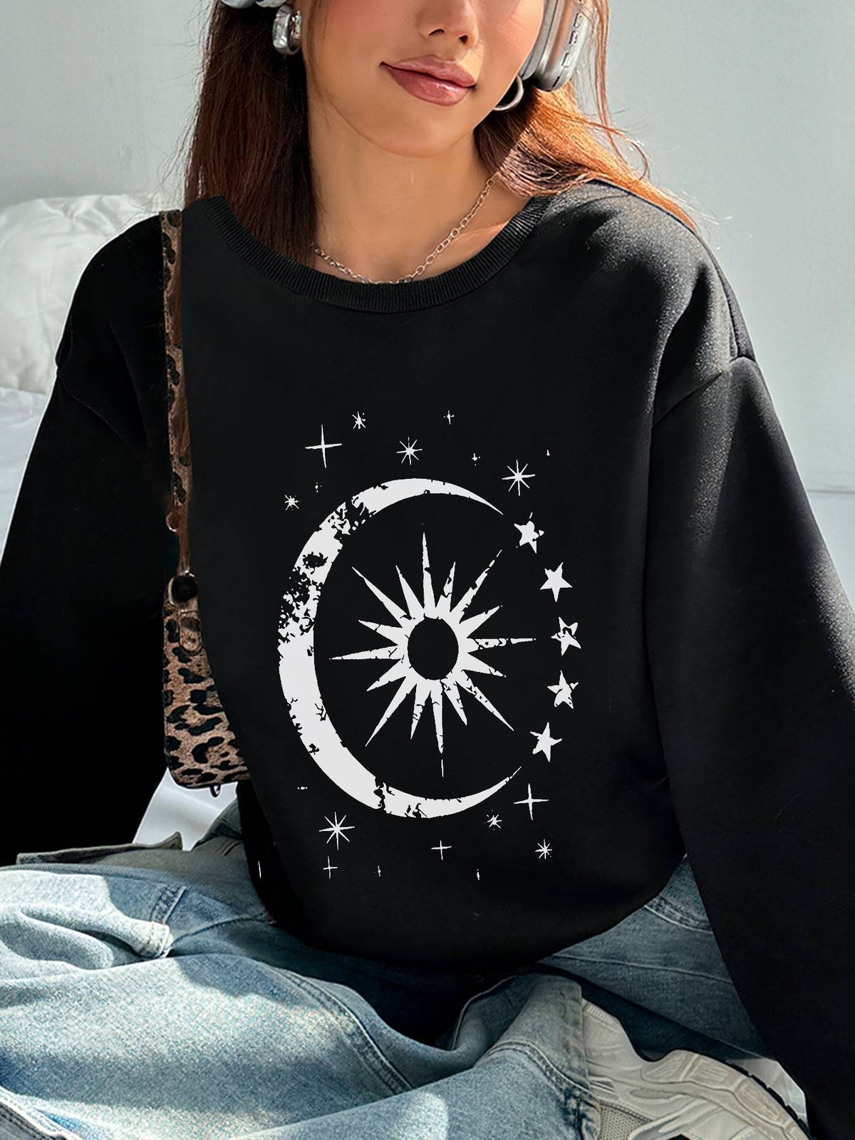 Long Sleeve T Shirt Women Crew Neck with Pockets