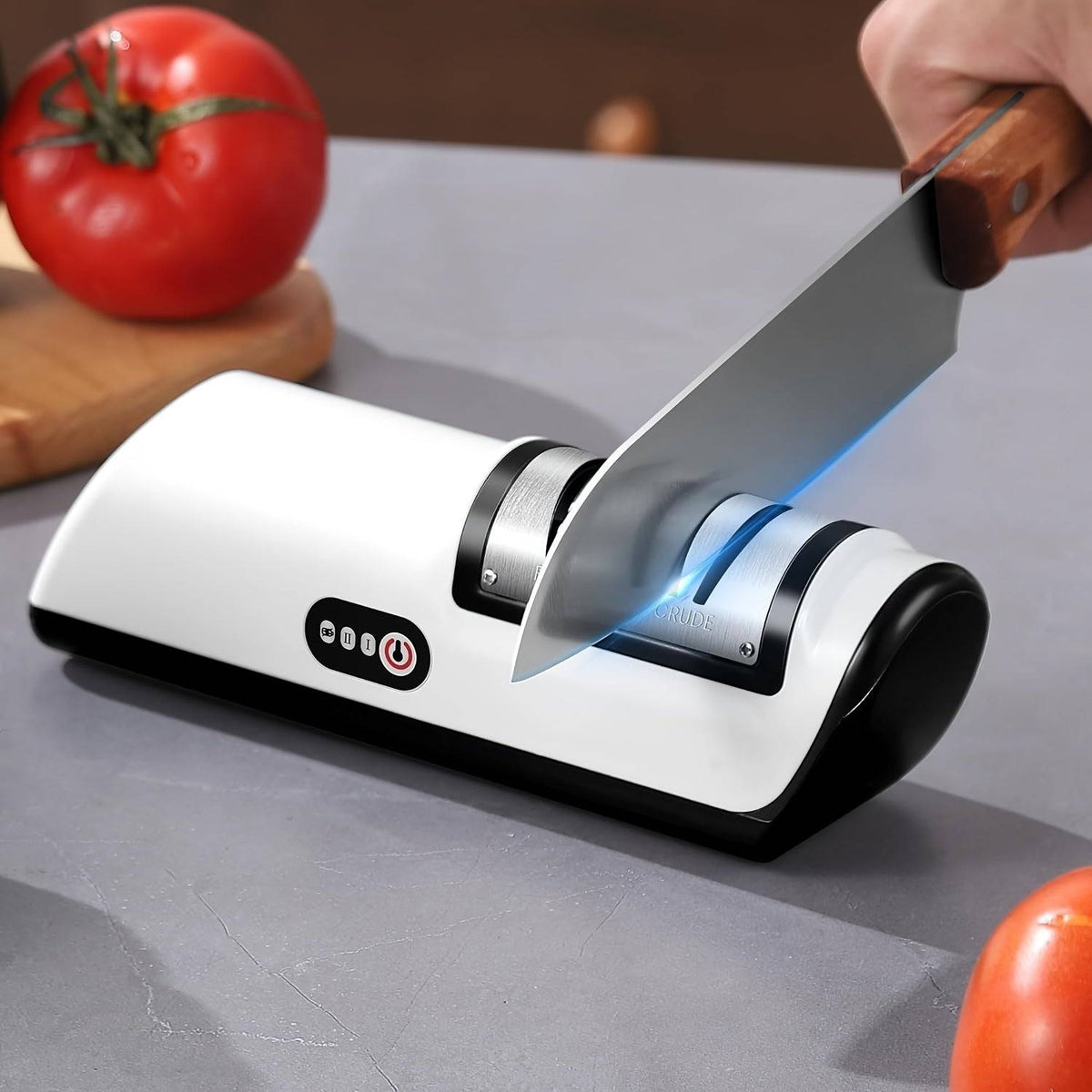 Electric Knife Sharpener 2-Stage Automatic Sharpening Tool for Kitchen Knives Professional Blade & Whetstone System for All Tableware