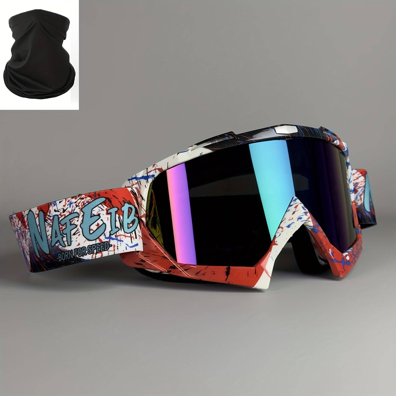 Motorcycle & ATV Goggles Off-Road Protective Eyewear with Anti-Scratch PC Lenses and Flexible TPU Frame Impact-Resistant for Outdoor Sports & Adventure Riding