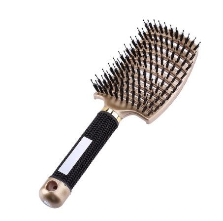 Bristle and Nylon Hair Brush with Massage and Soft Handle