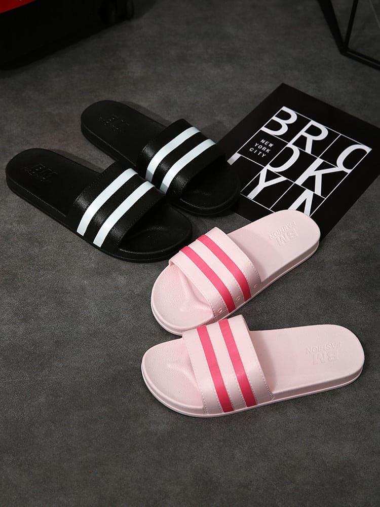 Striped Bath Plastic Stall Household Men's Sandals And Slippers - PMMNAPOLES