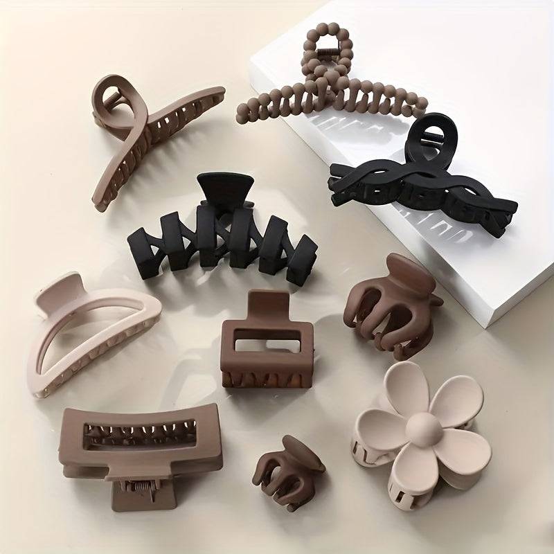 10-Piece Hair Jaw Clip Set for Women, Multicolor Hollowed-Out Non-Slip Claws with Strong Grip, Ideal for Thick, Curly or Thin Hair