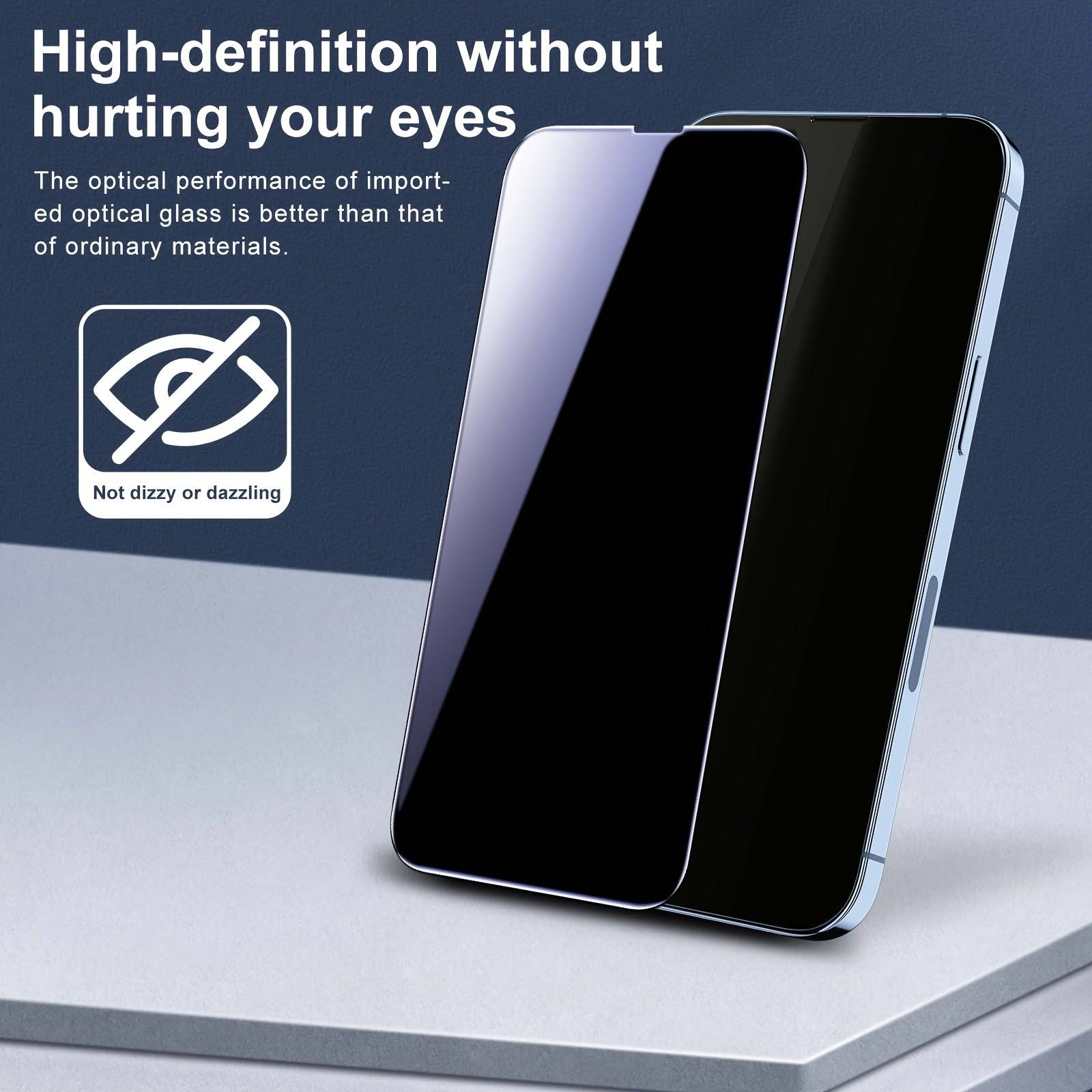 8-Pack Anti-Spy Screen Protector for iPhone X–16 Pro Max 9H Tempered Glass, Privacy, Scratch & Fingerprint Resistant