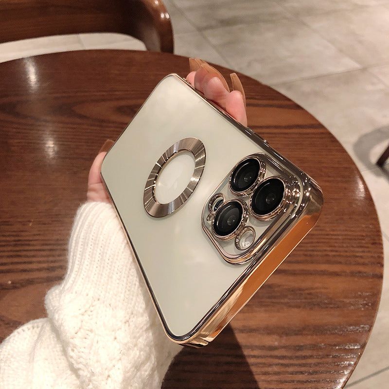 Electroplated Slim Phone Case with Lens Protector for iPhone