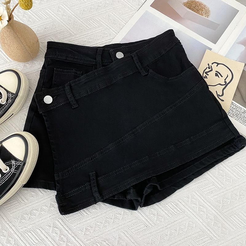 Irregular Denim Sheath Half-length Pants Casual Shorts - PMMNAPOLES