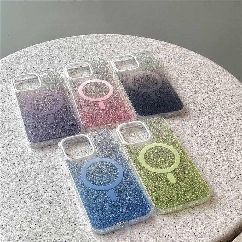 Glitter Gradient Phone Case Drop-resistant Transparent Protective Cover - PMMNAPOLES