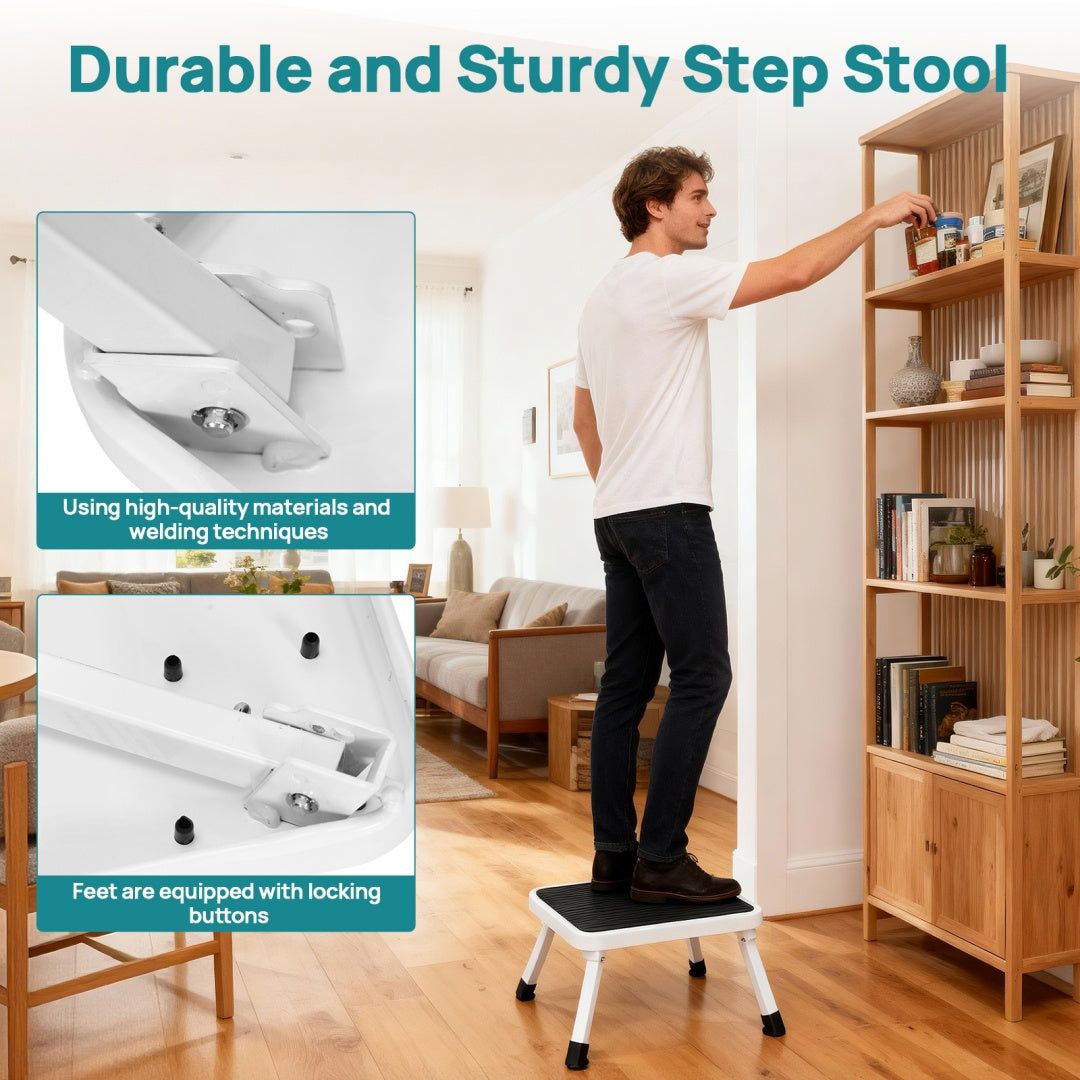 Heavy Duty Folding Step Stool Metal Anti Slip