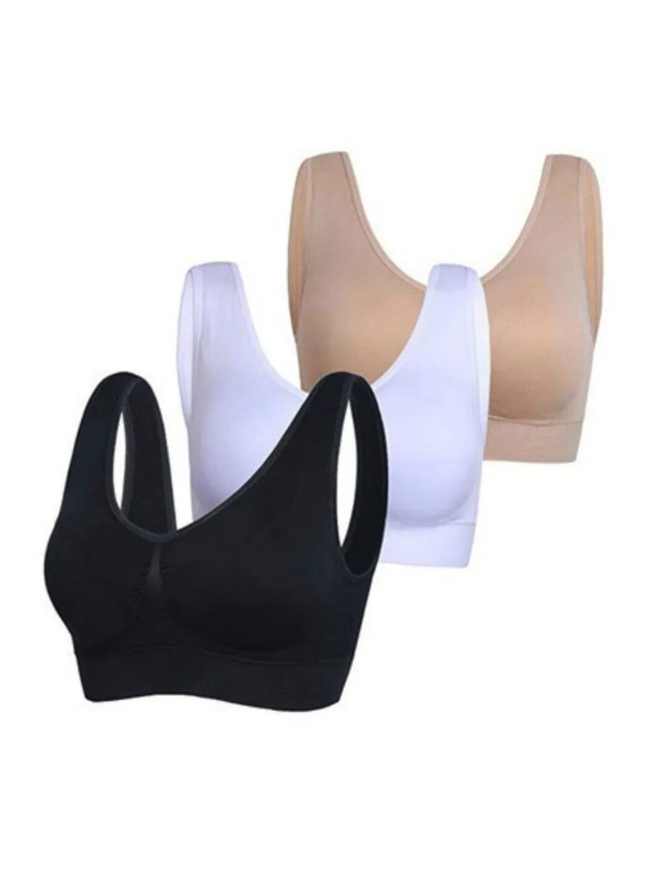 Women Sports Bras 3 Pack Medium Support Strappy Style