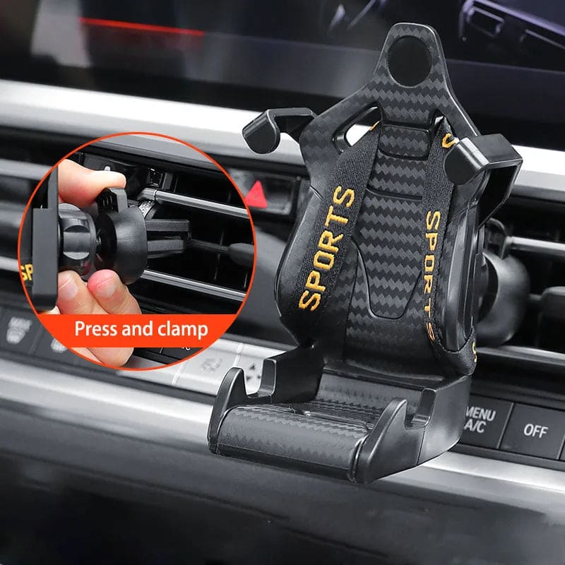 Racing Seat Shape Car Phone Holder Auto Air Vent Mount 360 Degree Rotatable Stand - PMMNAPOLES