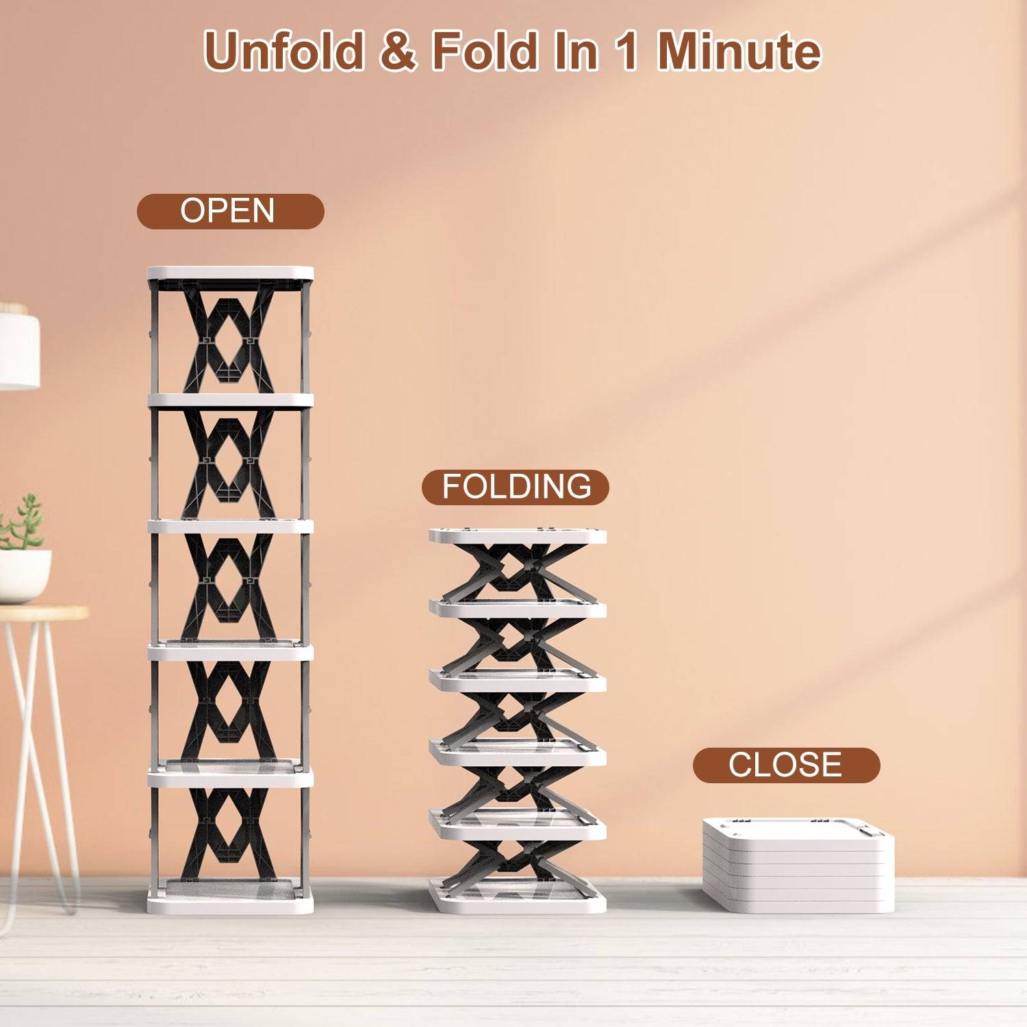 Foldable Vertical Shoe Rack for Small Spaces