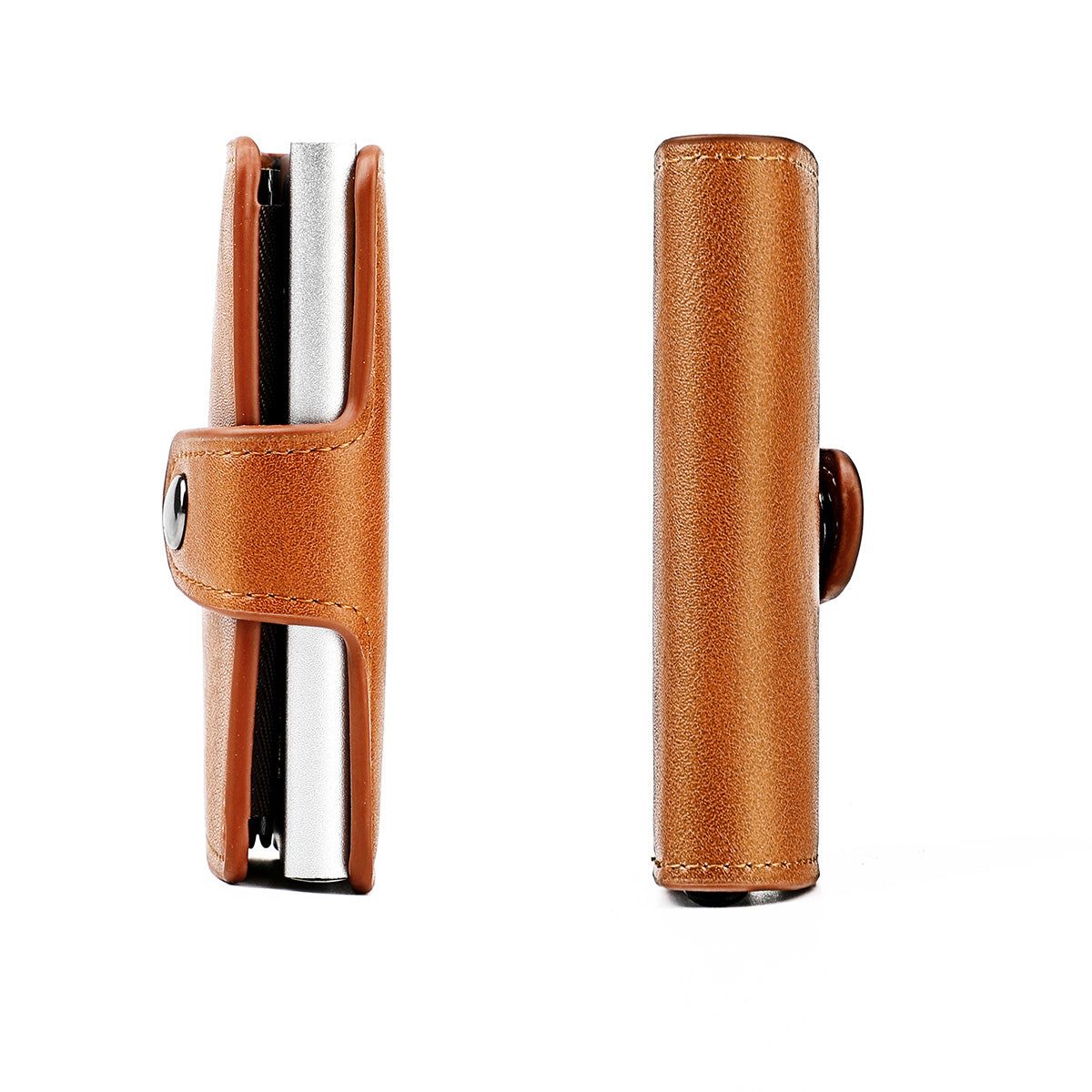 Mens Brown Wallet with Card Holder and Snap Closure