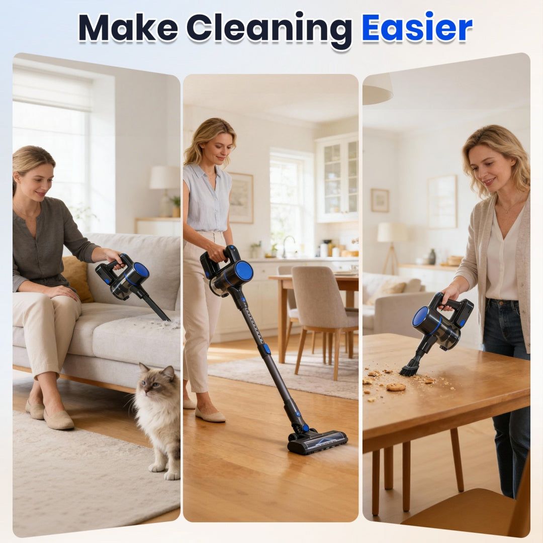 Lightweight Cordless Vacuum Stick Cleaner with LED Brush