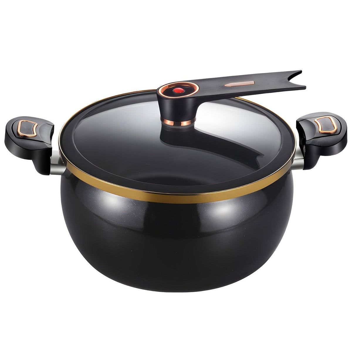8.45QT Large Capacity Stock Pot Nonstick Multi-Purpose Cooking Pot with Twist Lock Handles Compatible with Gas, Open Flame & Induction for Home or Commercial Use