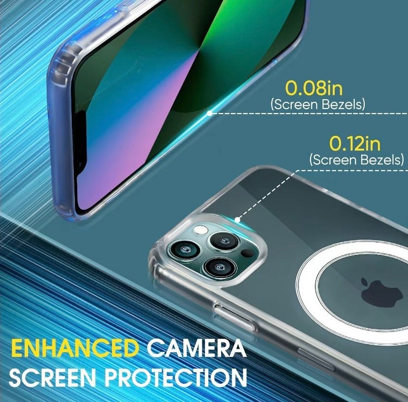 MagSafe Phone Case Clear Shockproof Military Grade Cover