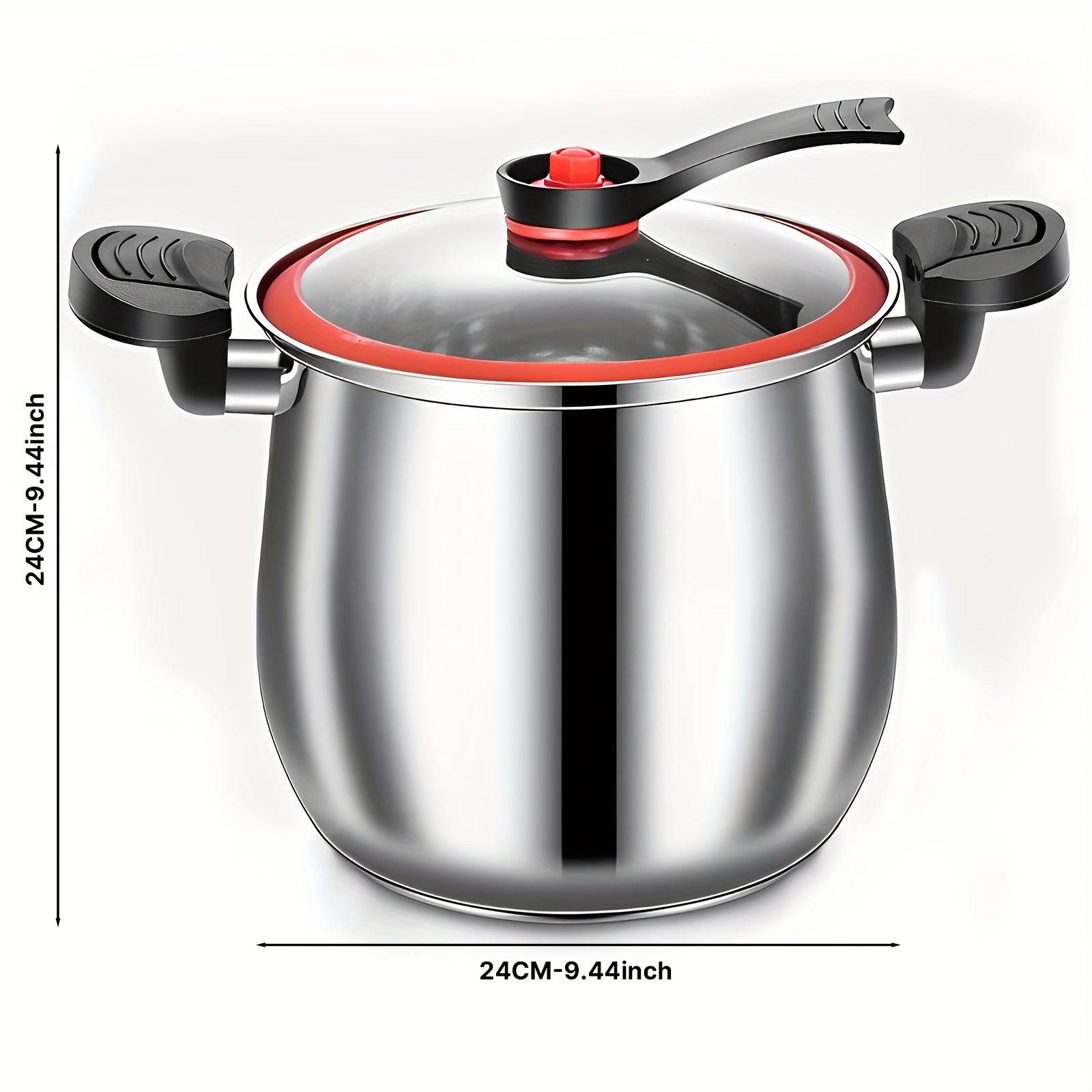 6QT Stainless Steel Stock Pot with Lid – Heavy-Duty Non-Stick Cookware, Induction Compatible, Large Soup & Stew Pot with Ergonomic Handles
