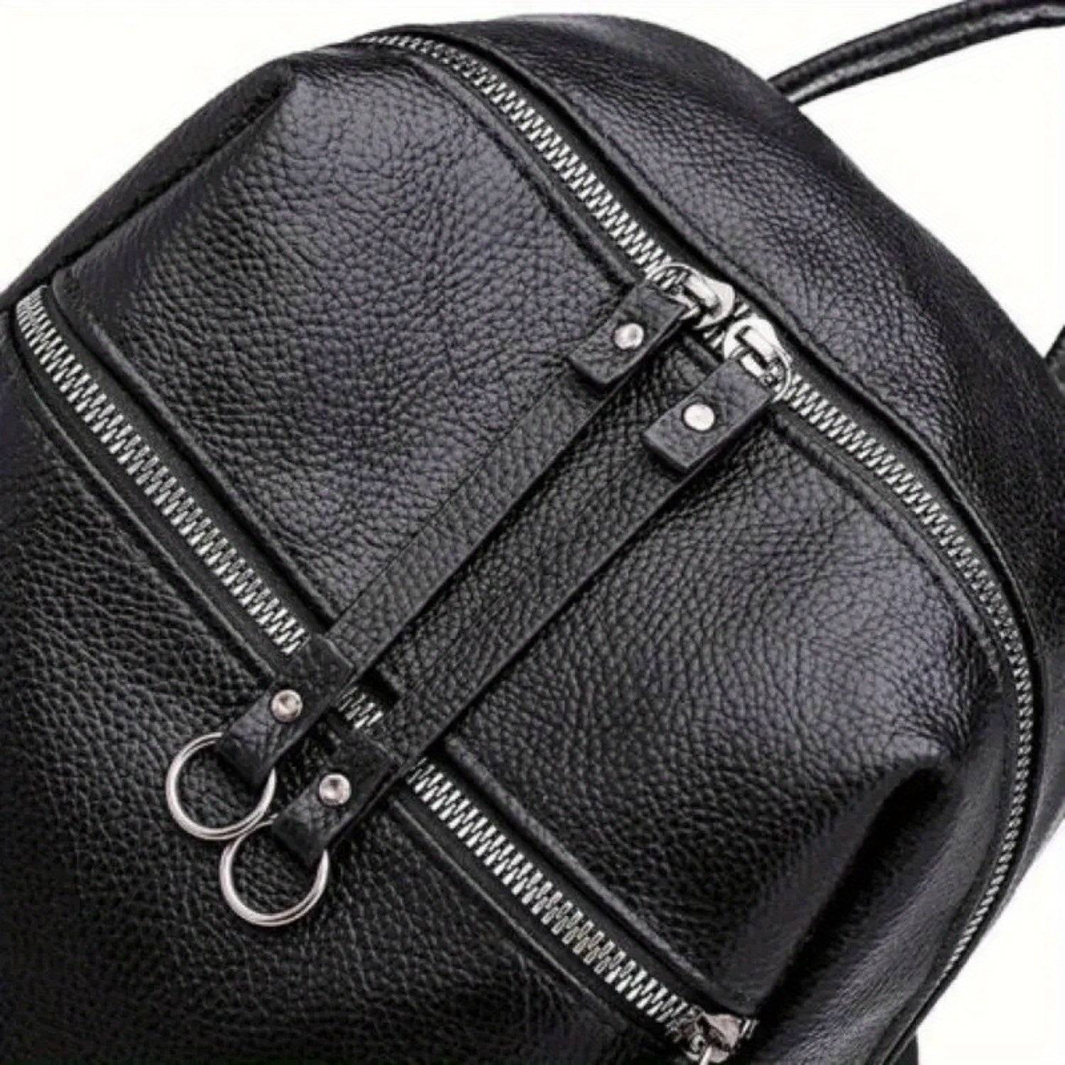 Solid Color Backpack with Double Straps Large Capacity, Zipper Closure & Cute Bear Pendant for Travel, School & Daily Use