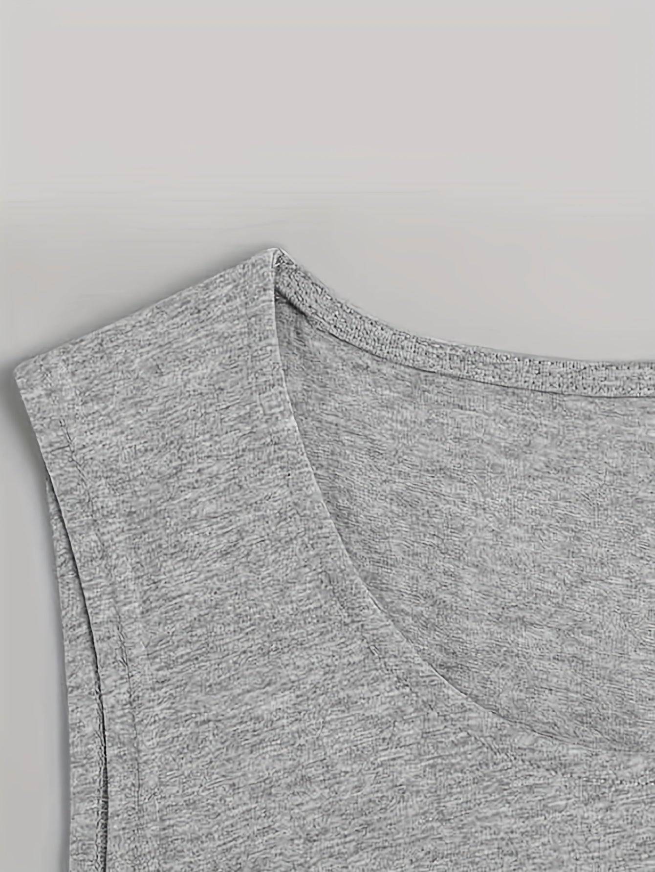 Men’s Sleeveless Tank Top Cotton Crew Neck Island & Beach Wave Print Summer Casual Sport Style