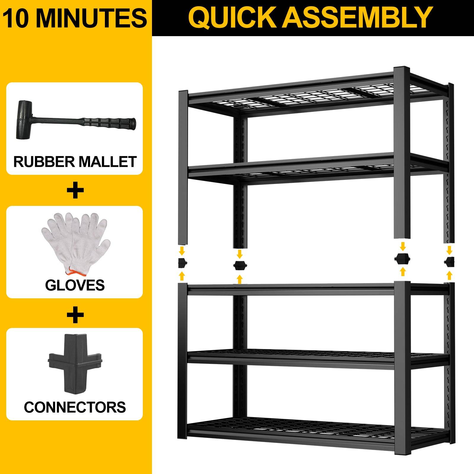 59 Inch Metal Garage Racking Adjustable 5 Tier Storage Rack