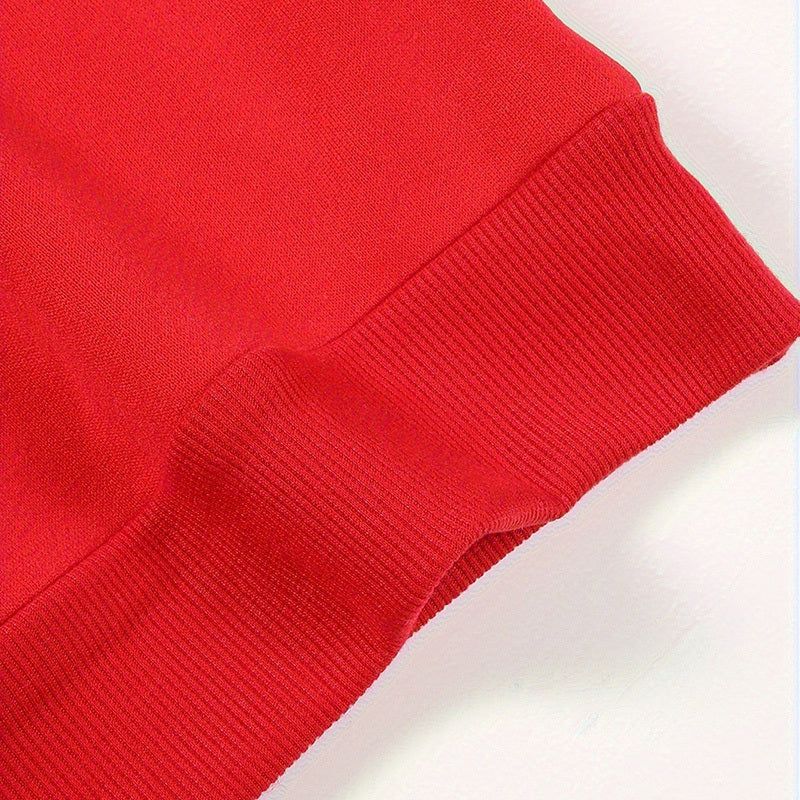 Solid Color Sweatshirts with Relaxed Pullover Fit