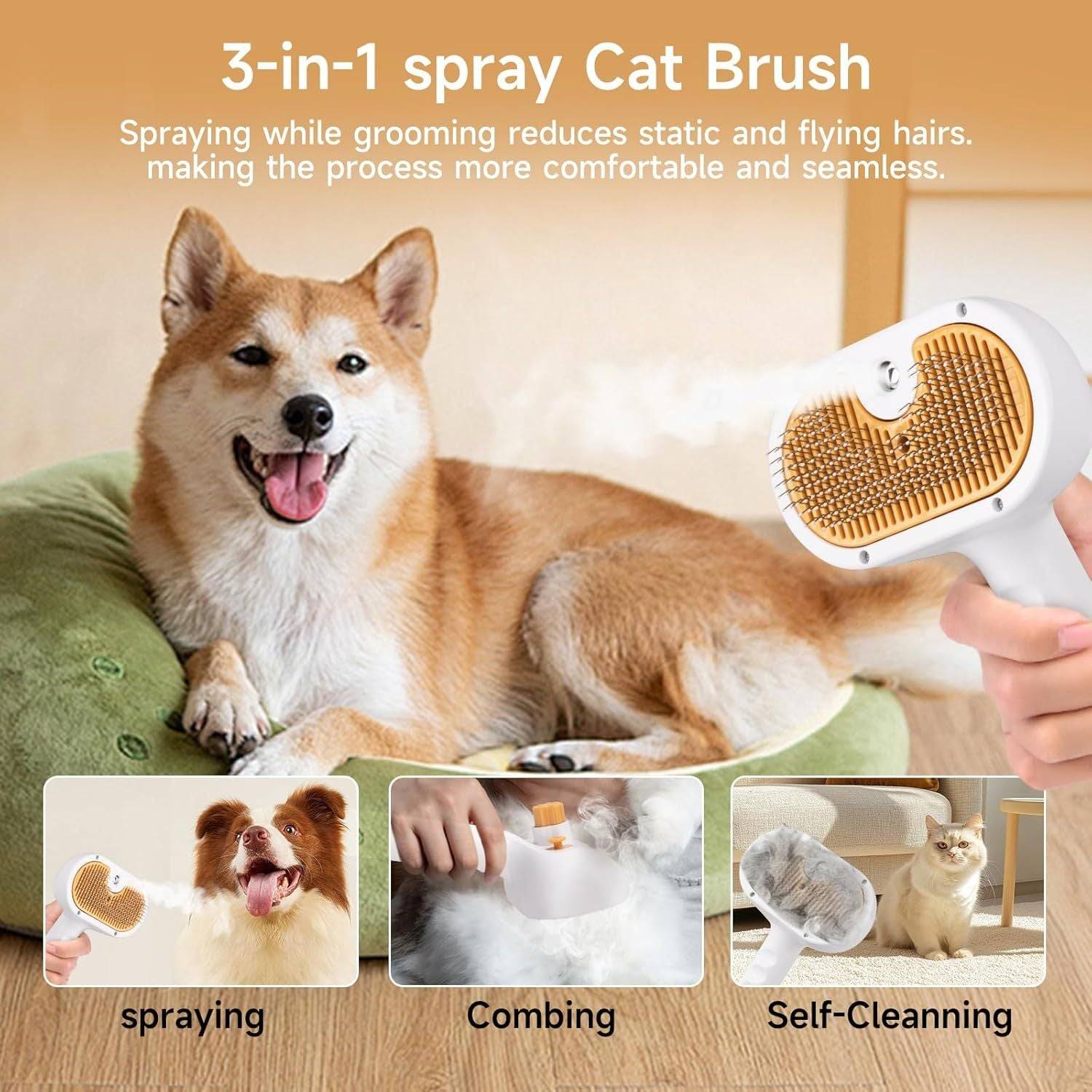 Pet Steam Dog Grooming Brush Kit For Cats And Dogs