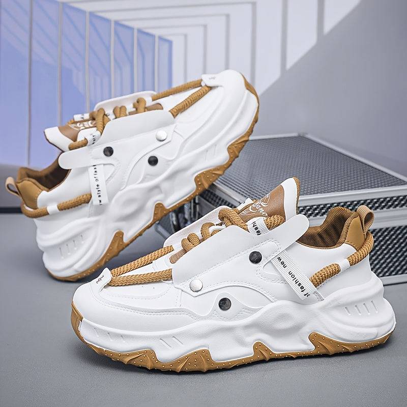 Men’s Casual Sneakers – Breathable Lace-Up Shoes with Non-Slip Rubber Sole for All-Season Outdoor & Everyday Wear