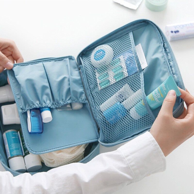 Portable Waterproof Cosmetic Bag with Dividers Organizer