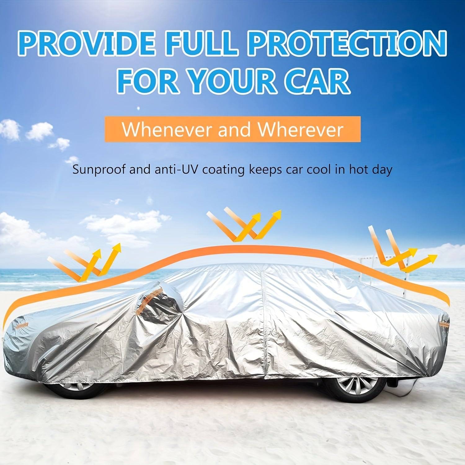 Waterproof Outdoor Car Cover – All-Weather Protection Against Sun, Rain, Snow & UV for Sedan and SUV