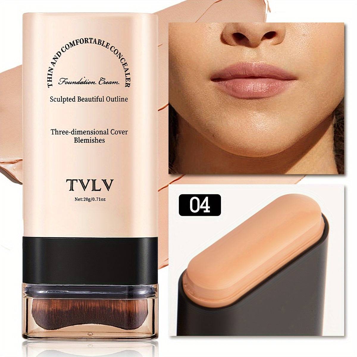 2-in-1 Foundation & Concealer Stick Waterproof Matte Makeup Portable Design for Daily or Travel Use