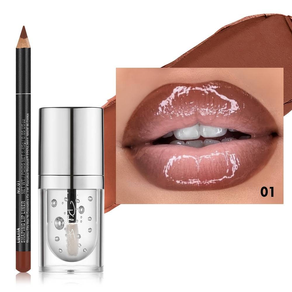 Smooth Lip Liner & Nourishing Lip Oil Set Long-Lasting Hydration for Versatile Makeup Looks Effortless Glam with Comfort Finish
