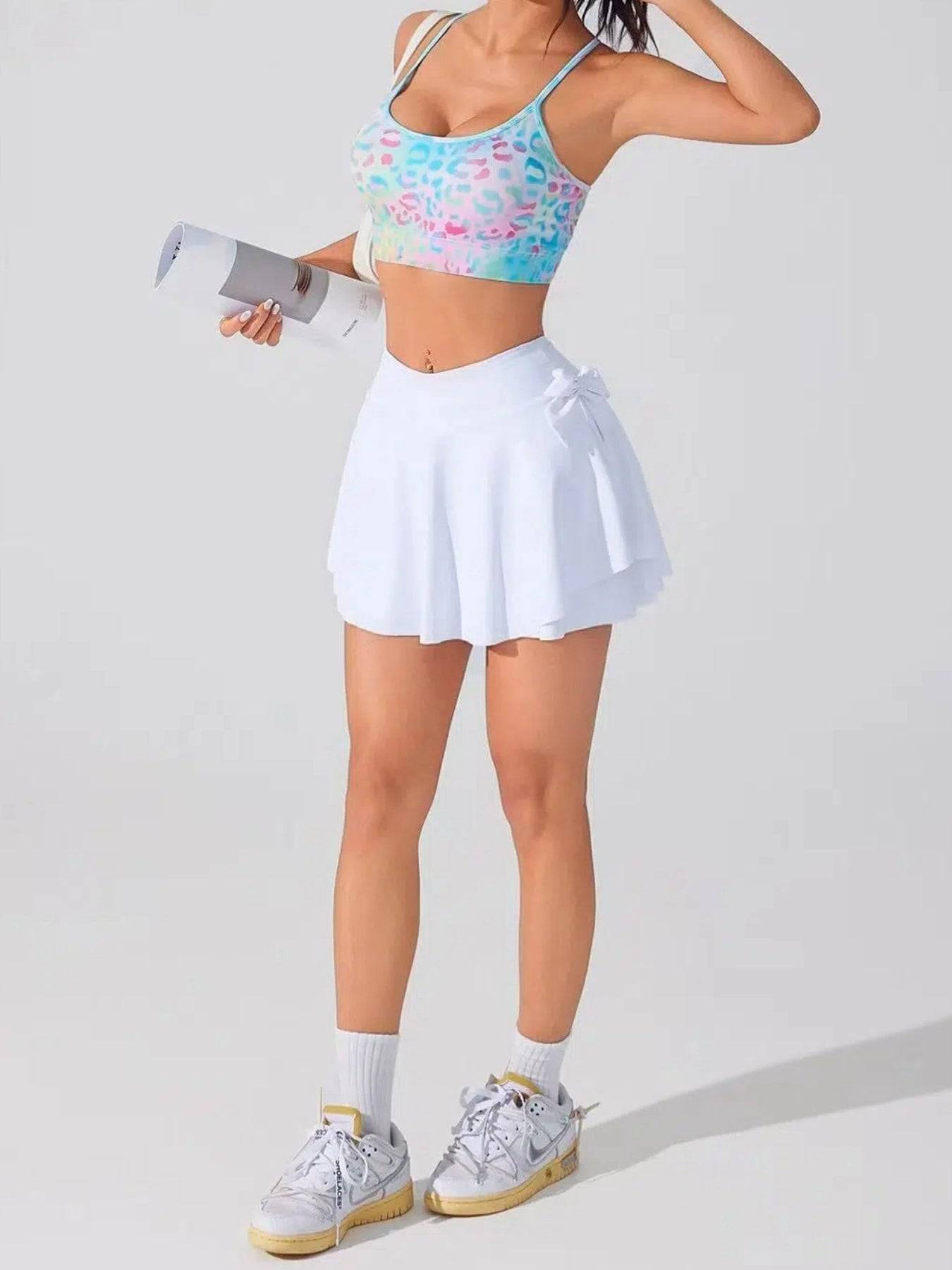 Womens Floral Sports Bra Cross Strap Summer Fit