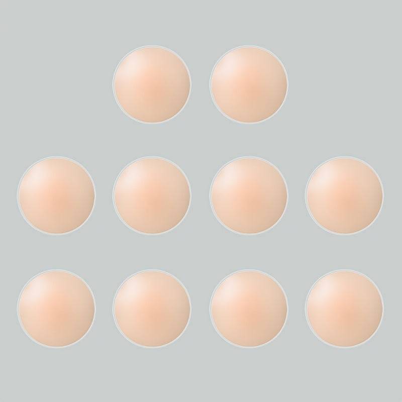 10pcs Silicone Nipple Covers, Seamless Invisible Reusable Pasties with Self-Adhesive Anti-Protrusion Design for Women