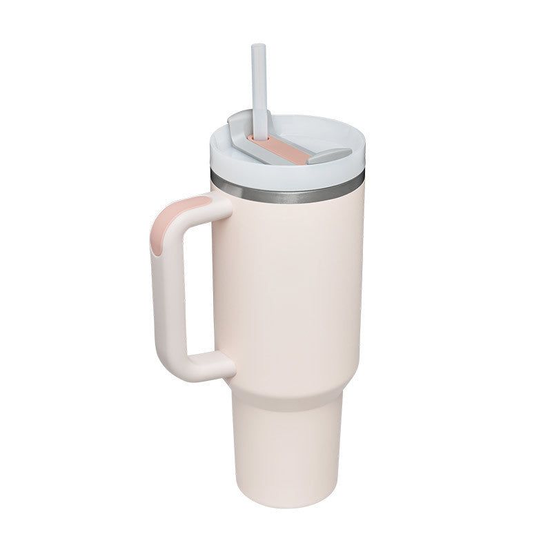 40oz Stainless Steel Insulated Tumbler with Handle and Straw