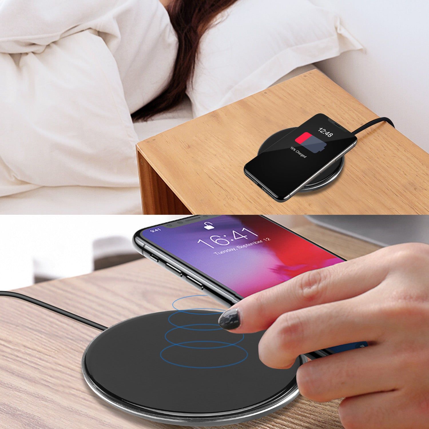Ultra Slim Wireless Charger Pad with LED Ring Design