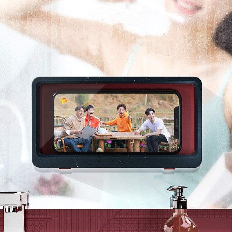 Waterproof Phone Case Wall Mounted Anti Fog Bathroom Holder