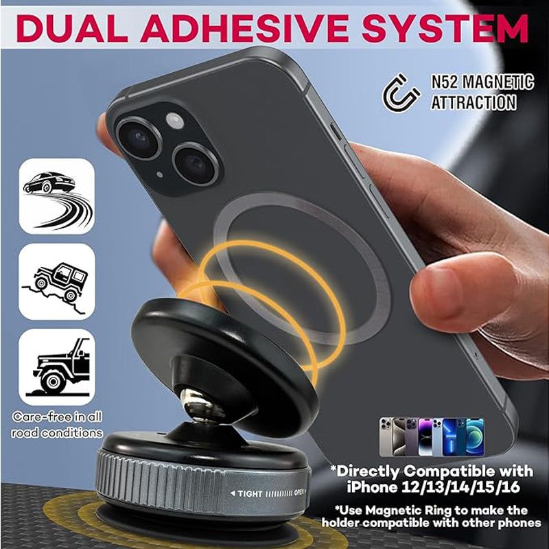 360 Adjustable Magnetic Car Phone Holder With Vacuum Suction