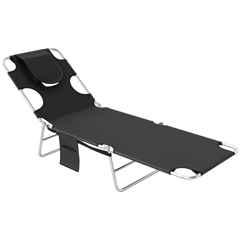 Folding Chaise Lounge with Adjustable Backrest