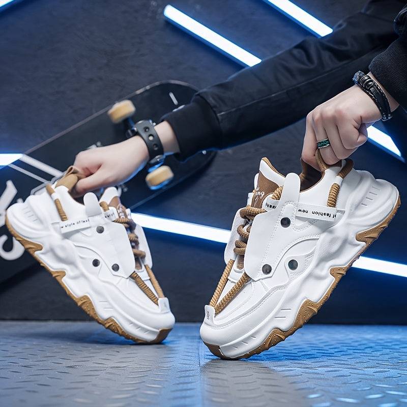 Men’s Casual Sneakers – Breathable Lace-Up Shoes with Non-Slip Rubber Sole for All-Season Outdoor & Everyday Wear