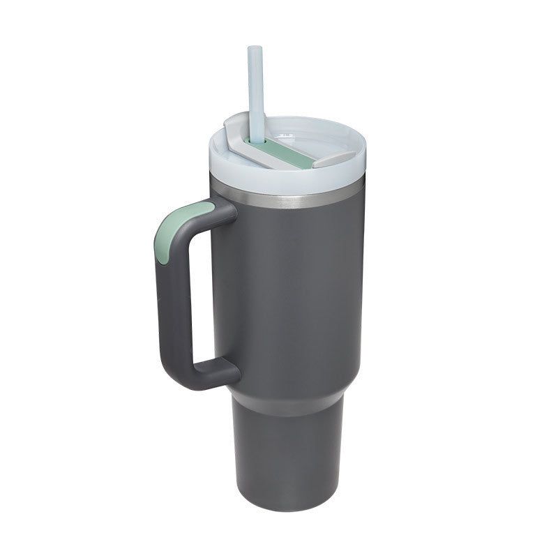 40oz Stainless Steel Insulated Tumbler with Handle and Straw