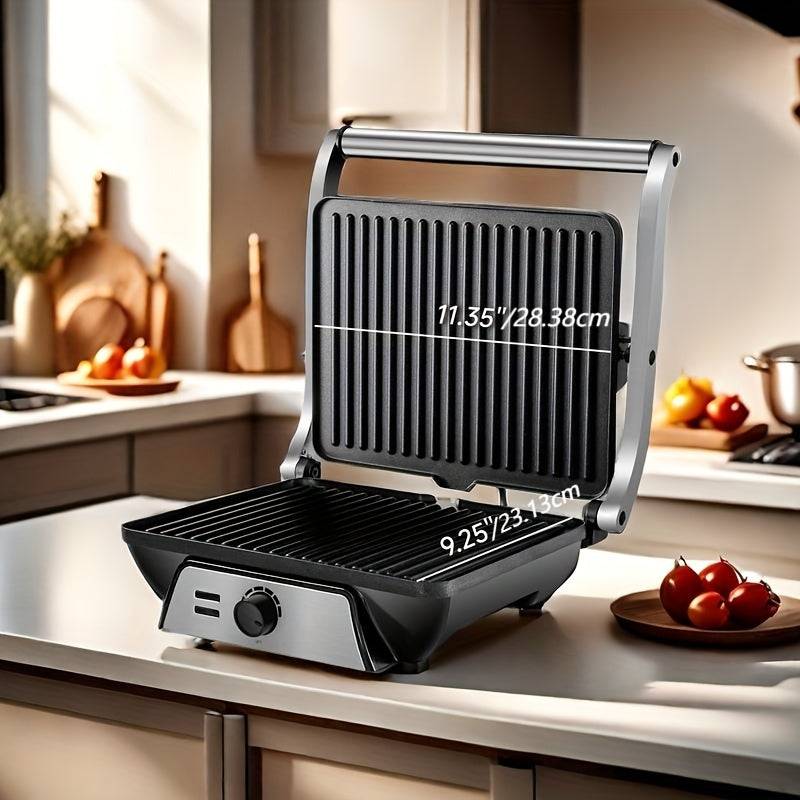 Electric 3-in-1 Panini Press Grill – Non-Stick Plates, 180° Opening & Floating Hinge for Versatile Indoor Cooking