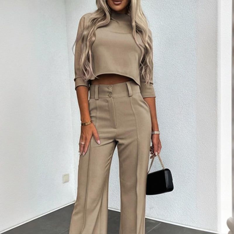 Office Outfits for Women Two Piece Cotton Blend Suit Set