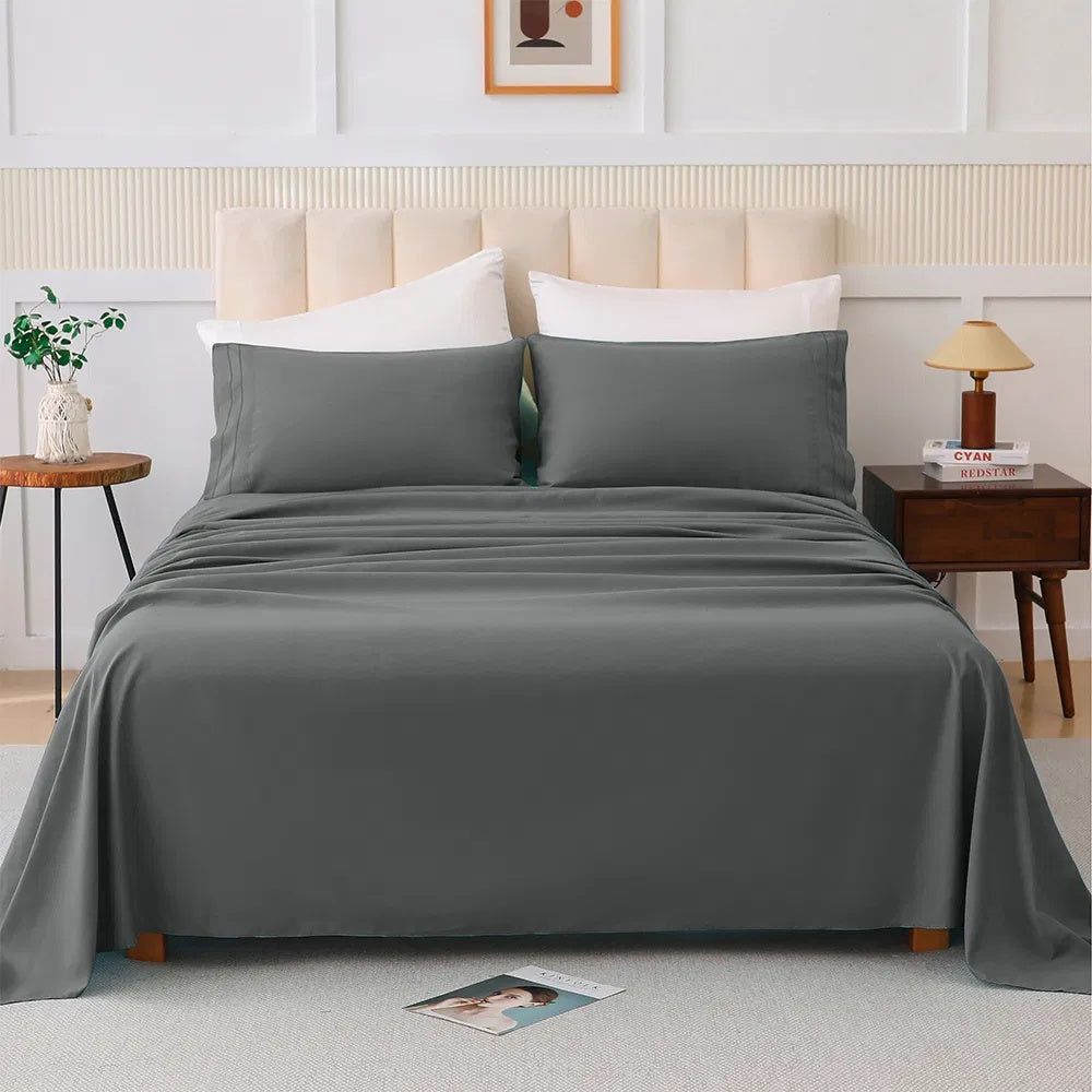 King Bedding Set Cotton Blend Four Piece Soft Breathable